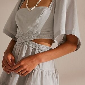 Cross Of Sunlight Mini. Free People. Light Gray Two-Piece Set
